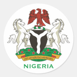 Nigeria - Vapensköld Round Sticker Runt Klistermärke
