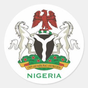 Nigeria - Vapensköld Round Sticker Runt Klistermärke