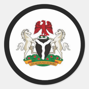 Nigeria vapensköld runt klistermärke