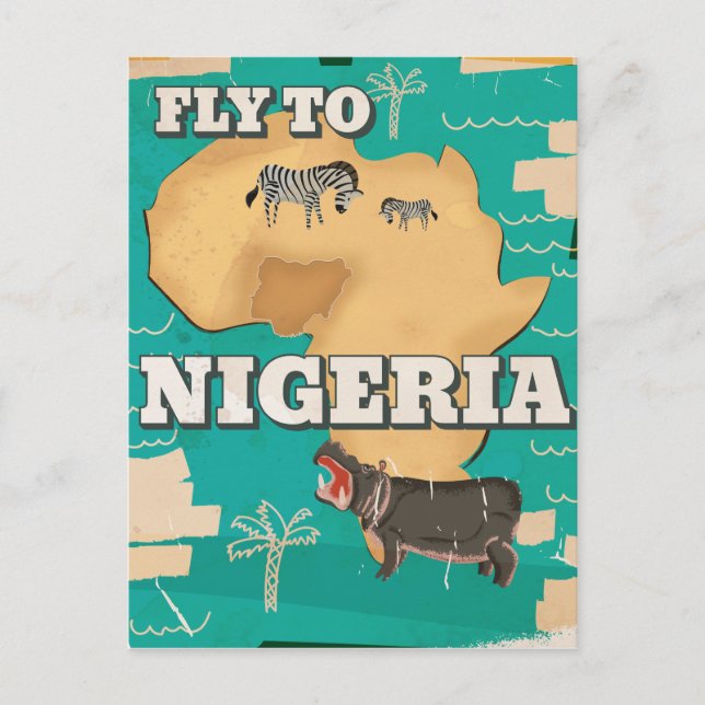 Nigeria Vintage resor poster Vykort (Framsida)