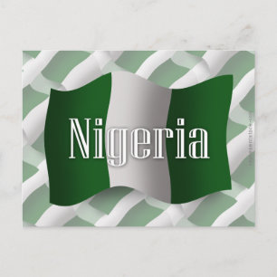 Nigeria Wave Flagga Vykort