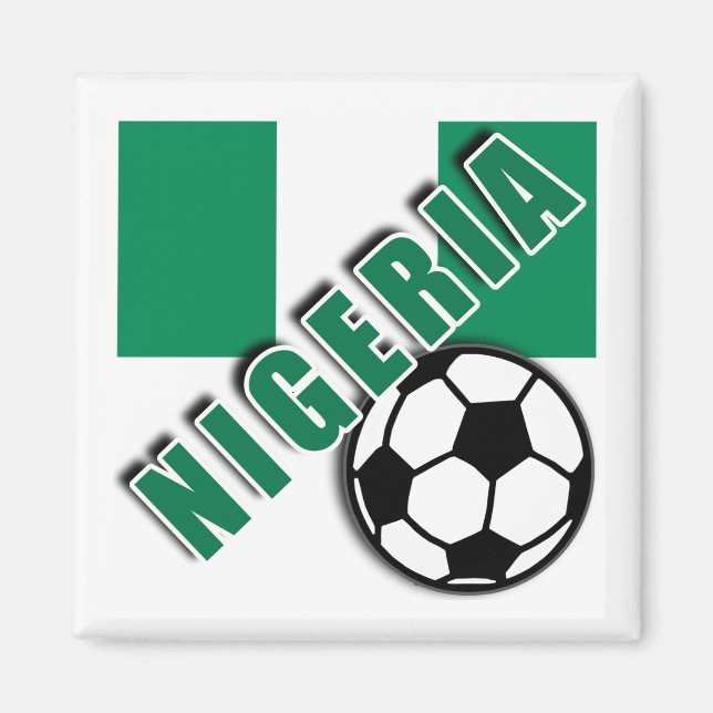 NIGERIA World Soccer Fläkt Tshirts Magnet (Framsidan)