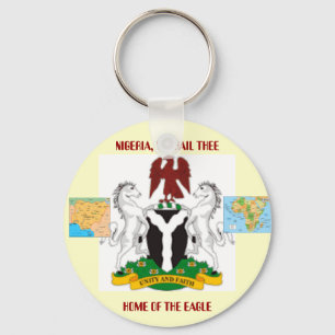 Nigeriaarms 21, Mnigeria, Mapafrica, NIGERIA, WE.. Nyckelring