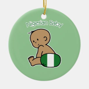 Nigeriansk baby julgransprydnad keramik