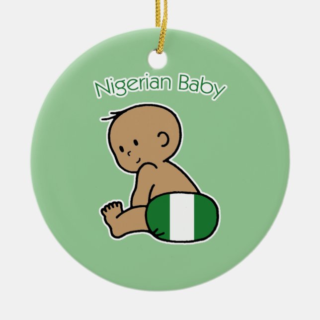 Nigeriansk baby julgransprydnad keramik (Framsidan)