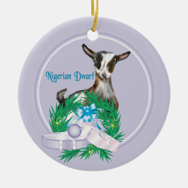 Nigeriansk dvärg Goat Wandeans Helgdag Ornament (Framsidan)