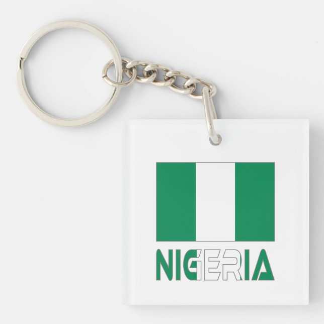 Nigeriansk flagga och Nigeria (Framsidan)