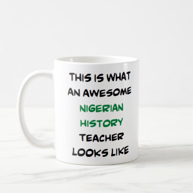 nigeriansk historielärare, fantastisk Mugg (Vänster)