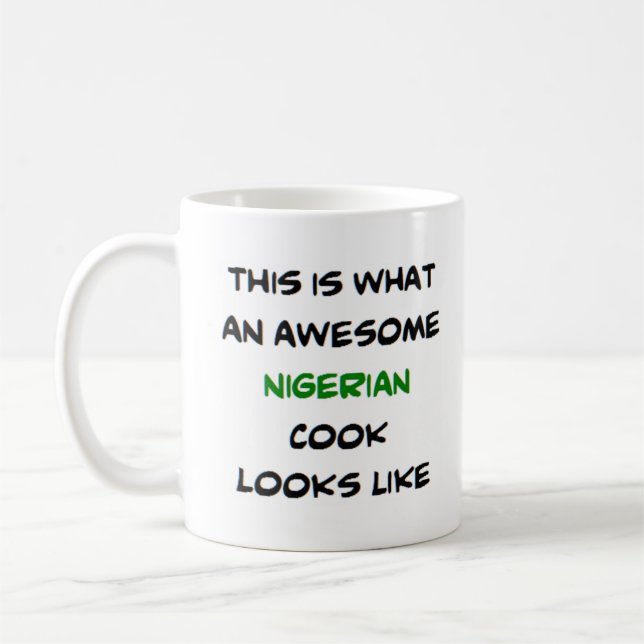 nigeriansk kock, fantastisk kaffemugg (Vänster)