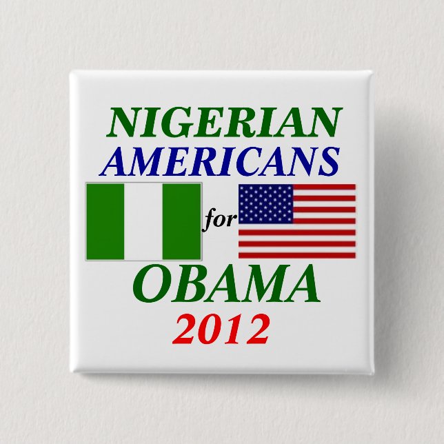 Nigerianska amerikaner för Obama Knapp (Framsida)