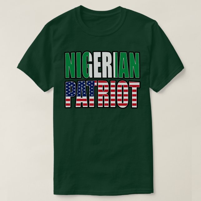 Nigerianska amerikanska patriot Pride Heritage Fla T Shirt (Design framsida)