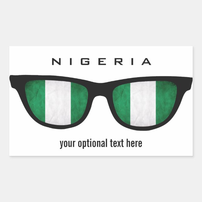 Nigerianska anpassningsbar rektangulärt klistermärke (Framsida)
