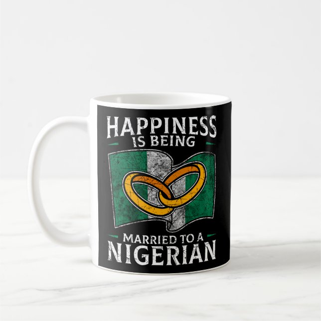Nigerianska Bröllop Nigeria Giftermål Root Flagga  Kaffemugg (Vänster)