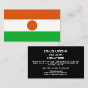 Nigerianska Flagga, Flagga Niger Visitkort
