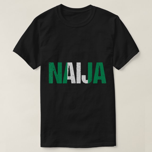 Nigerianska Flagga Gift Distress Nickname for Nige T Shirt (Design framsida)