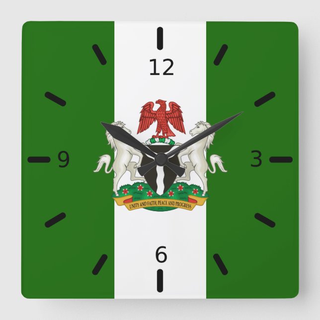Nigerianska flagga-jackat av arm fyrkantig klocka (Framsida)