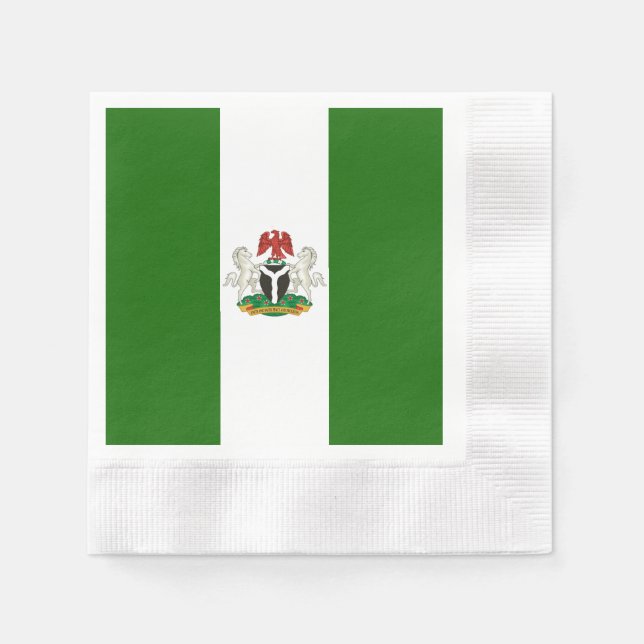 Nigerianska flagga-jackat av arm pappersservett (Framsidan)