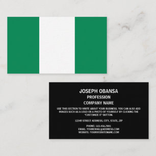 Nigerianska Flagga, Nigerias Flagga Visitkort