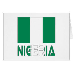 Nigerianska Flagga och Nigeria Hälsningskort