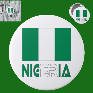 Nigerianska Flagga och Nigeria Knapp