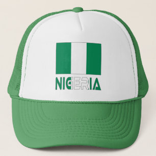 Nigerianska Flagga och Nigeria Truckerkeps