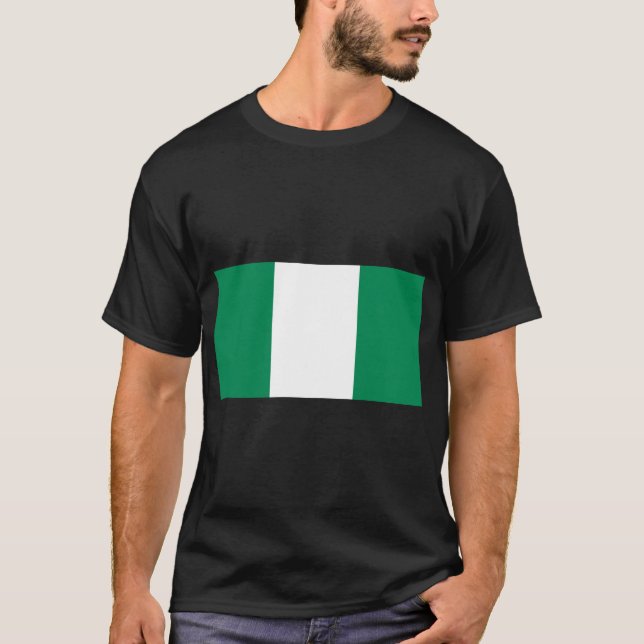 Nigerianska Flagga T Shirt (Framsida)