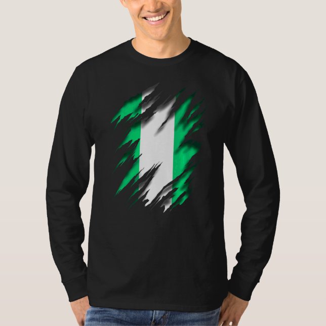 Nigerianska Flagga T Shirt (Framsida)