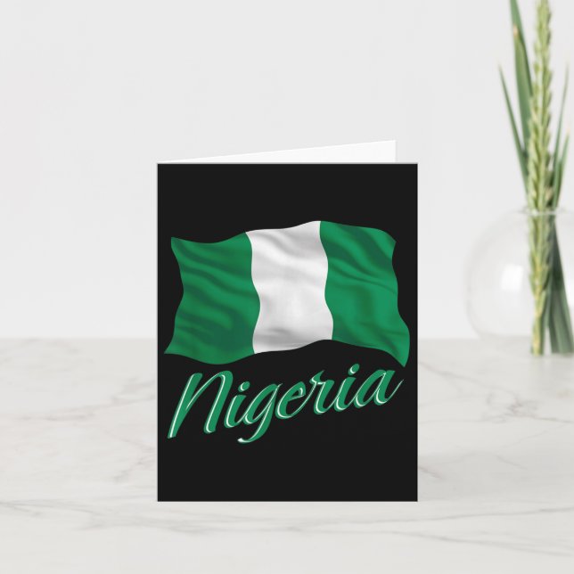 Nigerianska flaggan i Nigeria Afrika män kvinnor b Kort (Framsida)