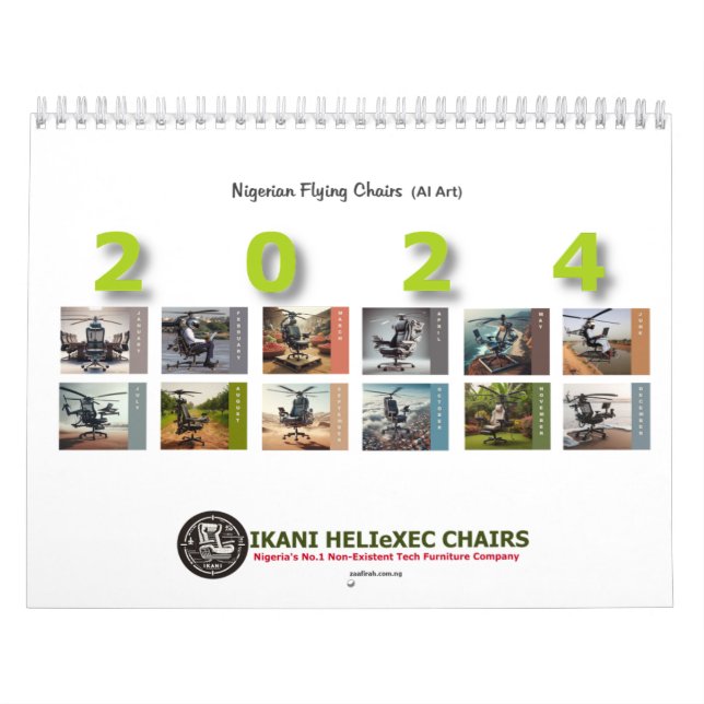 Nigerianska flygstolar (AI Art) Kalender (Omslag)