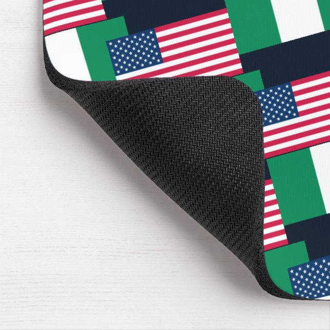 Nigerianska och amerikanska Flagga Mousepad Musmatta (Hörn)