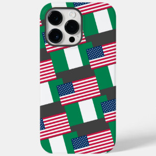 Nigerianska och USA flagga tillsammans /Telefonväs