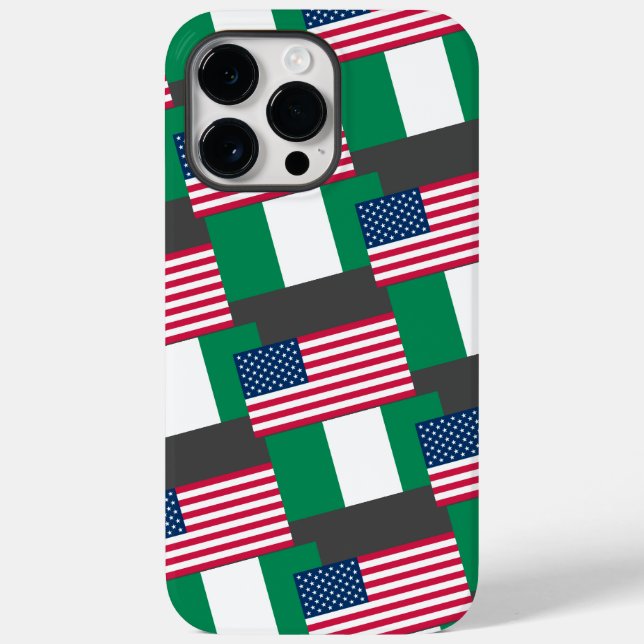 Nigerianska och USA flagga tillsammans /Telefonväs (Baksida)