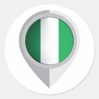 Nigerianska patentplatsens Flagga Runt Klistermärke