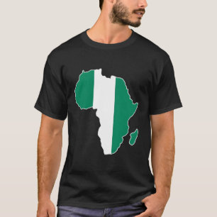 Nigerianska Pridet Nigeria Flagga Afrika Karta T-S T Shirt