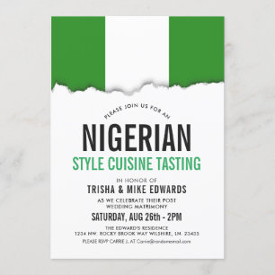 Nigerianska Thecks Cuisine Party Flagga Inbjudan