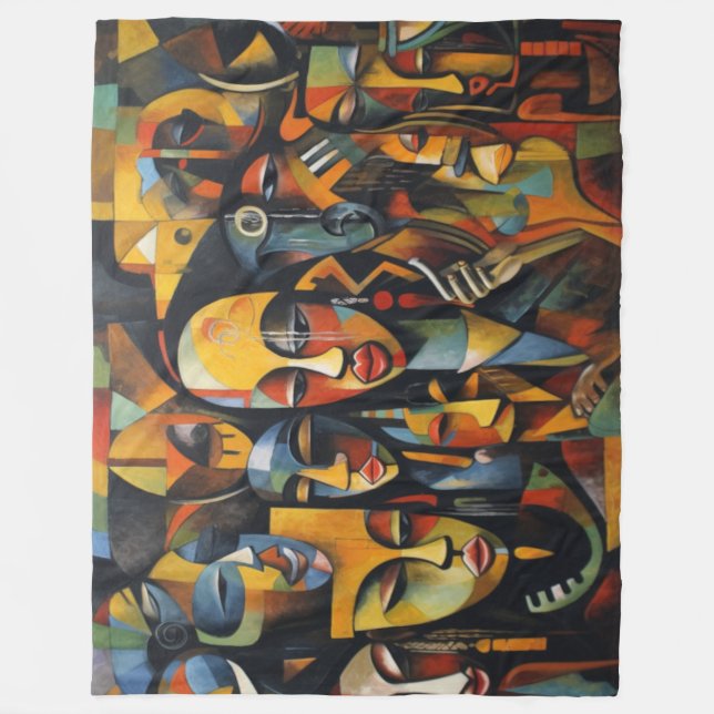 Nigerias Abstrakt Art, Afrikansk konst Fleecefilt (Framsidan)