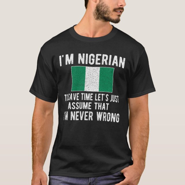 Nigerias arv Nigeria Roots Nigerias Flagga T Shirt (Framsida)