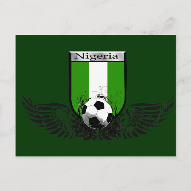 Nigerias emblemsköld för fotboll vykort (Framsida)