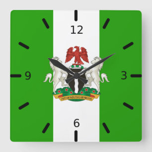 Nigerias flagga-jackande av arm fyrkantig klocka
