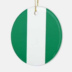 Nigerias flagga julgransprydnad keramik