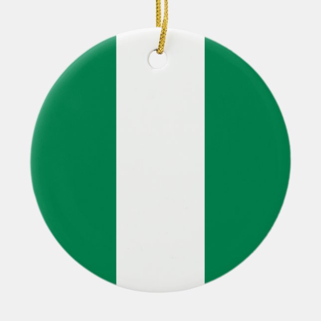 Nigerias flagga julgransprydnad keramik (Framsidan)