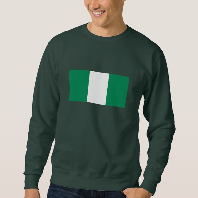 Nigerias flagga lång ärmad tröja (Framsida)