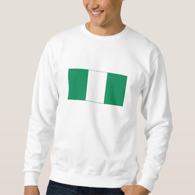 Nigerias flagga lång ärmad tröja (Framsida)