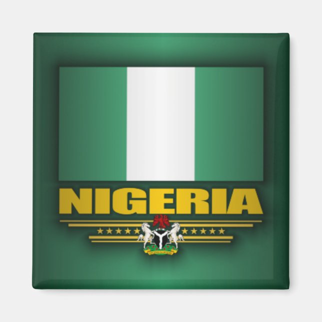 Nigerias flagga magnet (Framsidan)