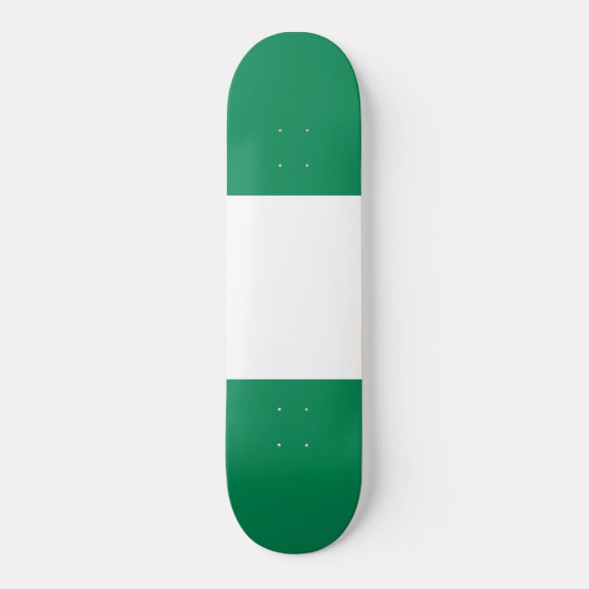 Nigerias flagga mini skateboard bräda 18,5 cm (Framsida)