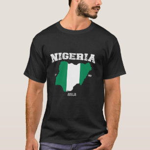 Nigerias Flagga Nigeria Karta Nigerias nationaldag T Shirt