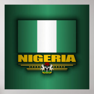 Nigerias flagga poster