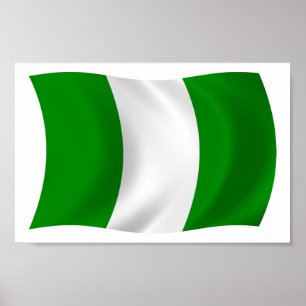 Nigerias Flagga Poster utskrift