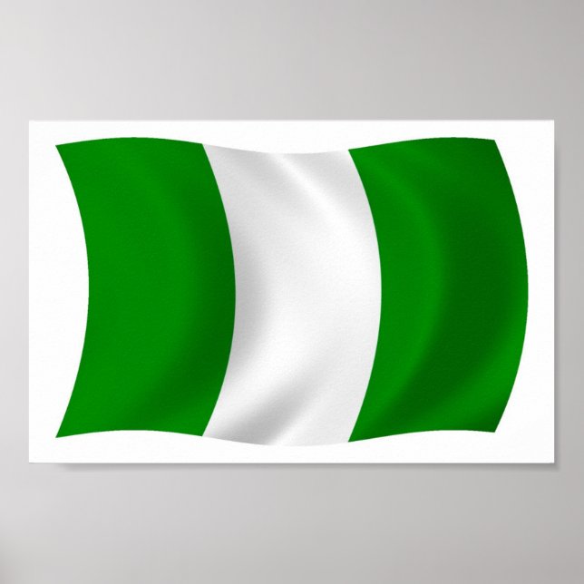Nigerias Flagga Poster utskrift (Framsidan)