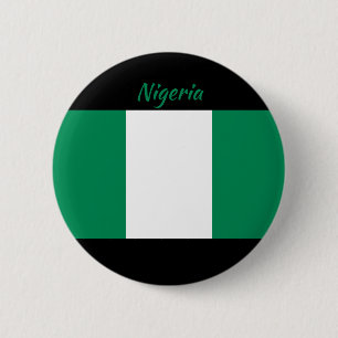 Nigerias Flagga Round-knapp Knapp